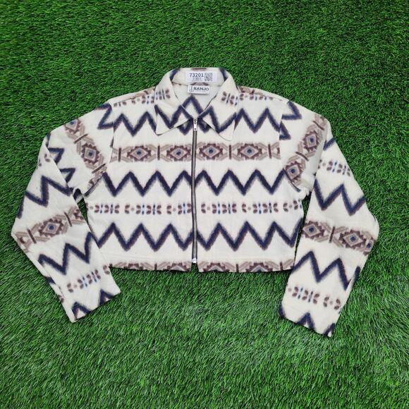 Vintage 80s Native-American Crop Jacket Womens S/M 18x17 USA Made - Picture 1 of 11